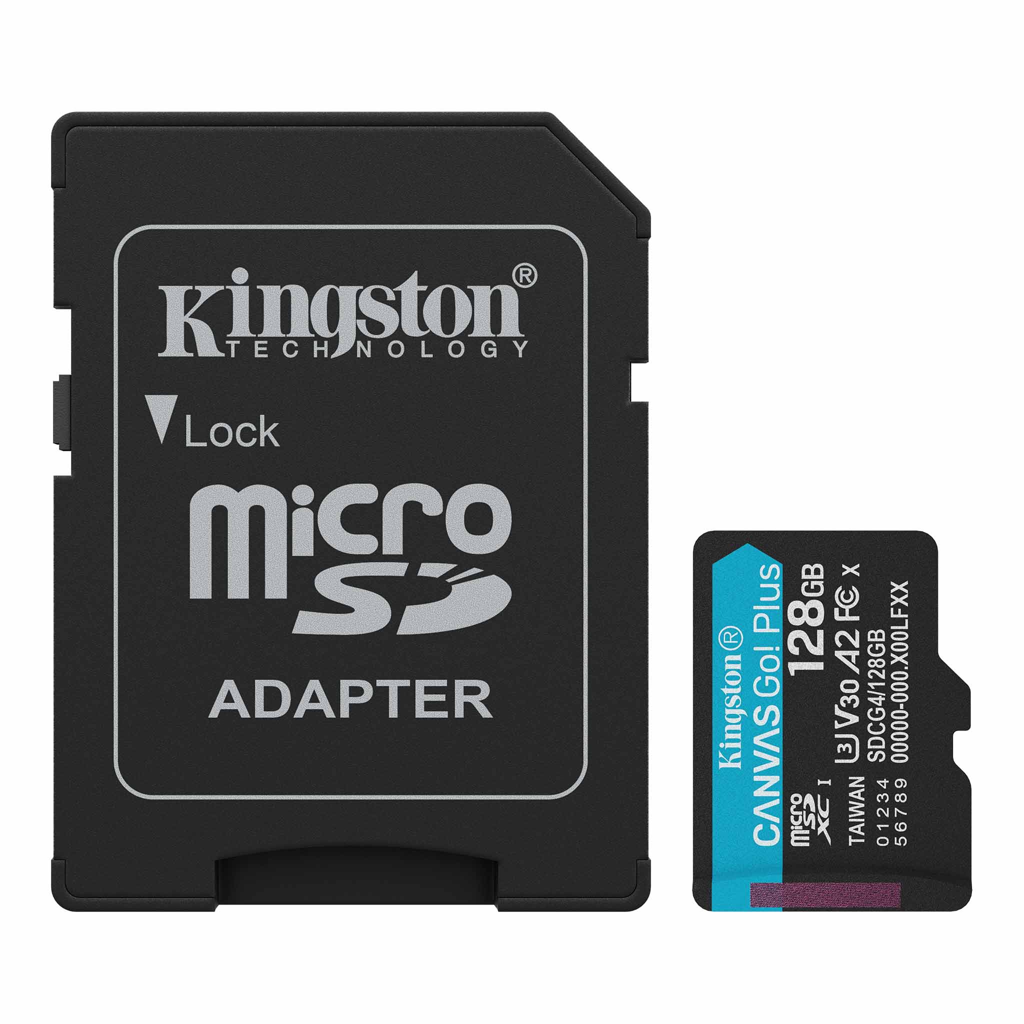 KINGSTON 128GB microSDXC Canvas Go Plus Gen4 200MB/s A2 U3 V30 Card + Adapter "SDCG4/128GB" (timbru verde 0.03 lei)