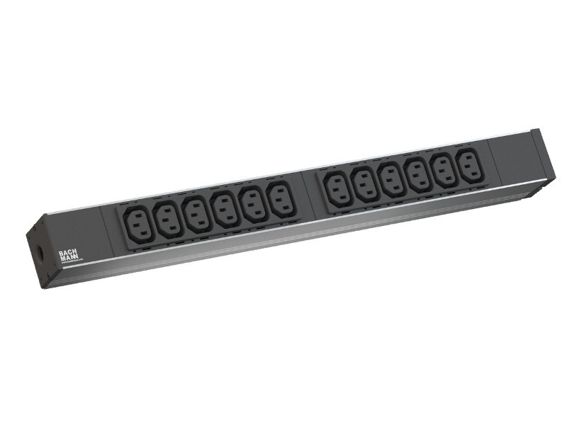 PDU BACHMANN, 1U pt. rack 19 inch, 12 prize IEC, intrare Schuko, max 16 A, cablu 2 m, negru, "333.616" (timbru verde 4 lei)