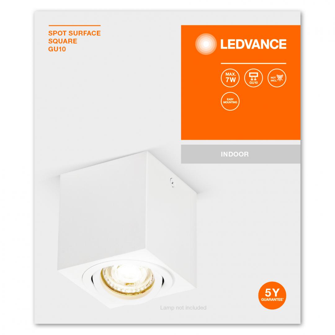 SPOT SURFACE SQUARE WT GU10 LEDV "000004058075758704" (timbru verde 0.8 lei)