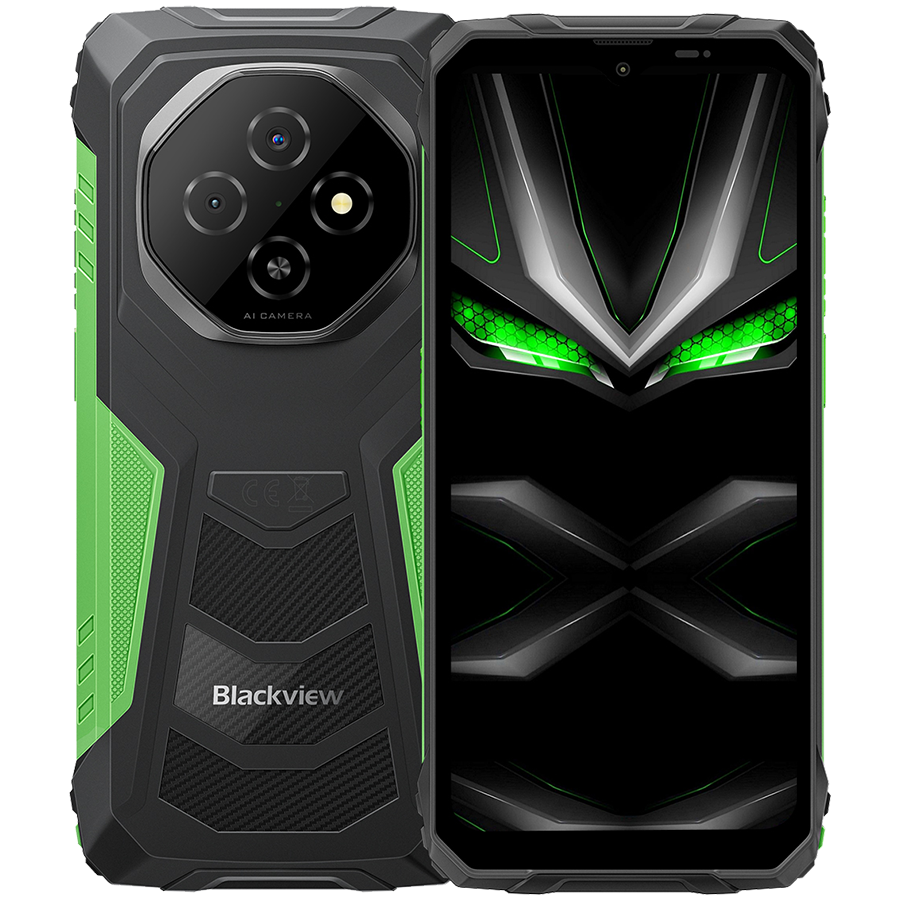 Blackview FORT1 LTE 6.56-inch HD+ 1612x720 90Hz 6+256GB Unisoc T615 Octa-Core 1.8GHz 8MP Front 16+2MP Rear NFC MIL-STD-810H 10000mAh Fingerprint Android 15 Green "BVFORT1_G6_EU" (timbru verde 0.45 lei)
