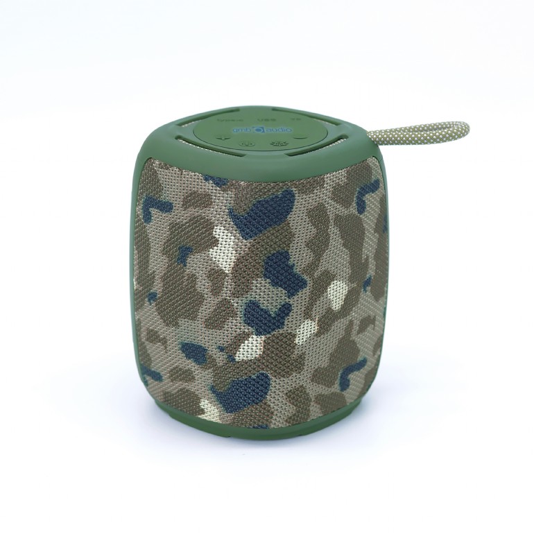 BOXE GEMBIRD portabile bluetooth, RMS: 5W, baterie 1200mAh, microSD, USB, FM-radio, LED light, BT v5.1, 111x111x134mm, 530 grame, camo, "SPK-BT-LED-03-CM" (timbru verde 0.03 lei)