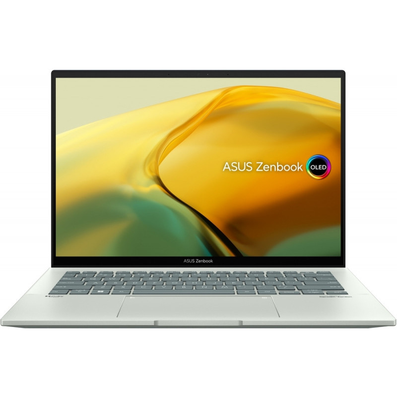NB Asus 14 inch 2.8K Intel Core i7 1260P; 2.1 GHz | 16 GB SSD 1 TB Wireless BT Tastatura iluminata | 1xHDMI 1080p FHD cam 1.39 kg WIN 11 Home Aqua Celadon, "UX3402ZA-KM407W" ((timbru verde 3.5 lei)