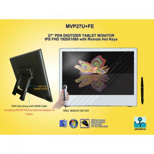 MONITOR Yiynova - signage interactiv 27", LED, Full HD, Format 16:9 "MVP27U+FE" (timbru verde 15 lei)