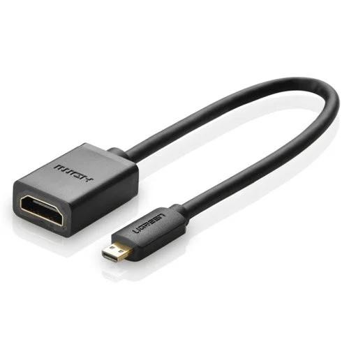 CABLU ADAPTOR video Ugreen, micro HDMI (T) la HDMI (M), rezolutie maxima 4K/60Hz, HDMI 2.0, 0.2 m, negru "20134" (timbru verde 0.80 lei) - 6957303821341