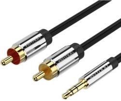 Cablu audio Vention, Jack (T)-RCA M 3.5mm, 3m, aluminiu, Camasa PVC, negru, "BCFBI" (timbru verde 0.08 lei)