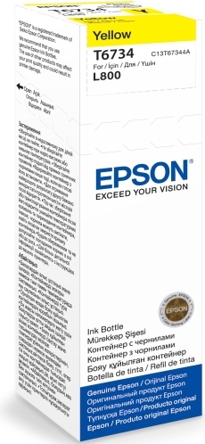Cartus Cerneala Original Epson Yellow, T6734, pentru L800, , (timbru verde 0.15 lei), "C13T67344A"(RAPO)