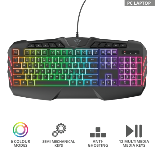 TASTATURI Trust - gaming GXT 881 ODYSS SEMI-MECH KEYBOARD "23855" (timbru verde 0.8 lei)