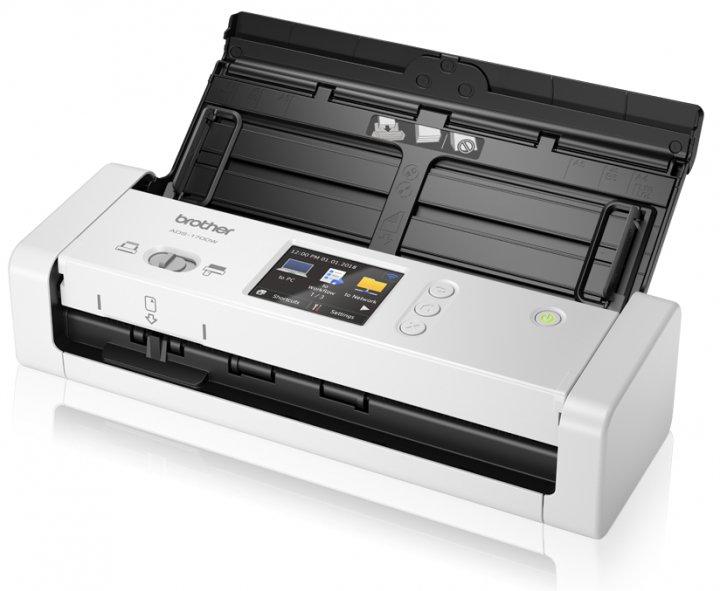 Scanner Compact BROTHER ADS-1700W, A4, Viteza de scanare duplex: 25ppm/50ipm, Optiuni: ID Scan slot, Conectivitate:USB|WiFI, Scanare ambele fete:Da, ADF:20coli(timbru verde 4 lei) "ADS1700WTC1"