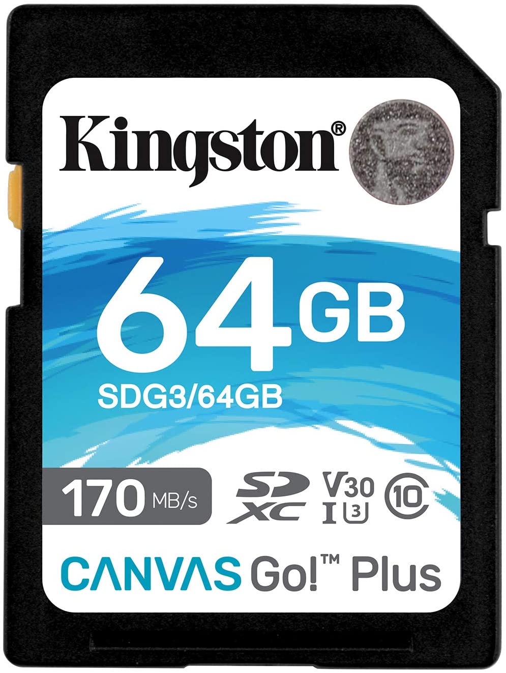 CARD MSD KINGSTON, 64 GB, SD, clasa 10, standard UHS-I U3, "SDG3/64GB" (timbru verde 0.03 lei)