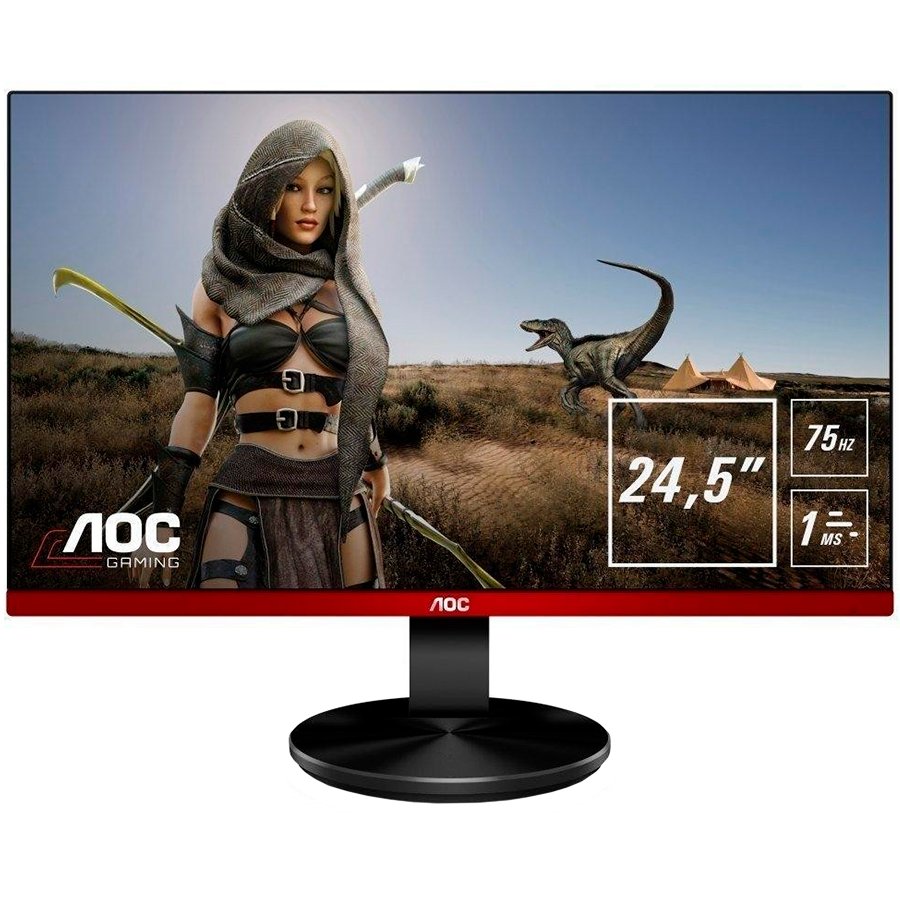MONITOR AOC 24.5" gaming, TN, Full HD (1920 x 1080), Wide, 250 cd/mp, 1 ms, VGA, HDMI x 2, DisplayPort, "G2590VXQ" (timbru verde 7 lei)