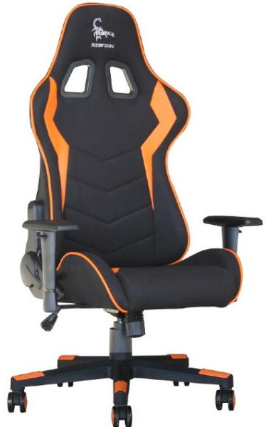 SCAUN GAMING GEMBIRD, ergonomic, reglabil inaltime, rotatie 360 gr, black & orange, brate ajustabile, greutate max. 136kg, perna tetiera, perna lombara, dimensiuni 52*80*125~133.5cm "GC-SCORPION-04X"