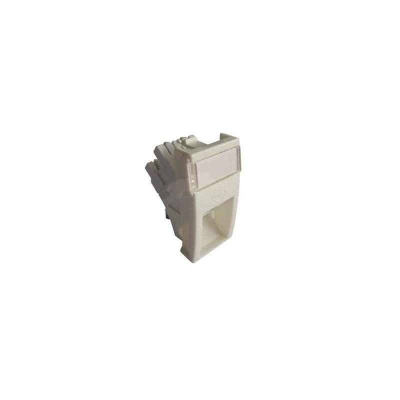 Conector inclinat, 1xRJ45 UTP cat.5e, 22.5x45 PowerCat, alb, (compatibil Legrand Mosaic) - Molex "MLG-00028-02"