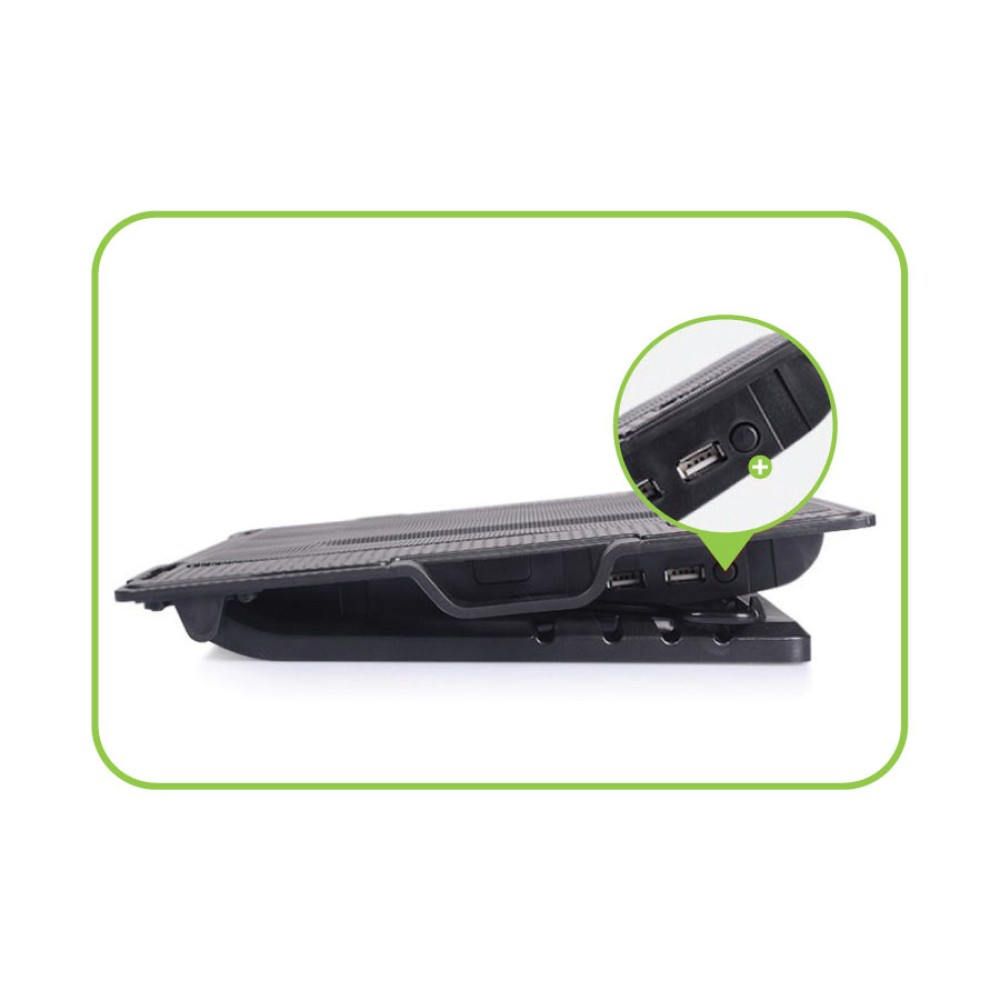Suport pentru laptop cu sistem de racire, ergonomic, reglabil, iluminat led, 17.3 inch maxim, Negru, Techly, ICOOL-CP12TY "ICOOL-CP12TY" - imagine 10