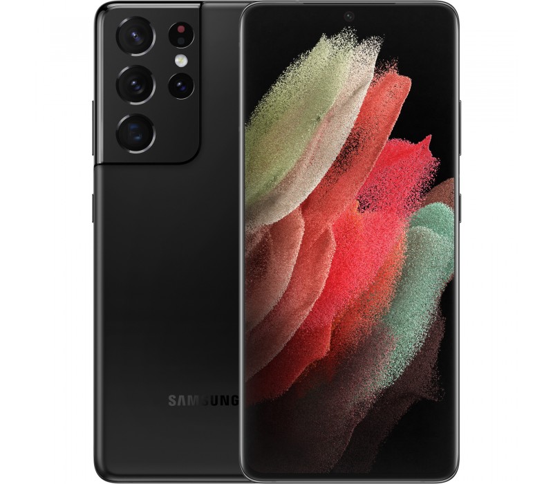 SMARTphone Samsung, "Galaxy S21 Ultra" ecran 6.8 inch, dual sim, rez. camera 108 Mpix, memorie interna 128 GB, 5G, Android, acumulator 5000 mAh, negru, "SM-G998BZKD" (timbru verde 0.45 lei)
