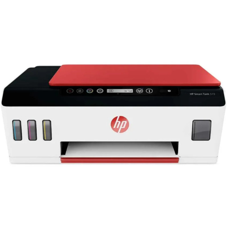 Multifunctional Inkjet CISS Color HP Smart Tank 519 AiO, A4, Functii:Impr|Scan|Cop,Viteza Print Mono:11 ppm,Viteza Print color:5 ppm,Conectiv:USB|WiFi|BTH,Duplex:Nu ,ADF:Nu(timbru verde 11 lei) "3YW73A"