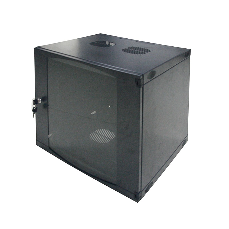 CABINET 19" LOGILINK 9U 540x450mm, fixare pe perete, Flatpack (dezasamblat), Black, usa sticla cu blocare, otel 1.2mm, sarcina maxima 30Kg, "W09F64B"