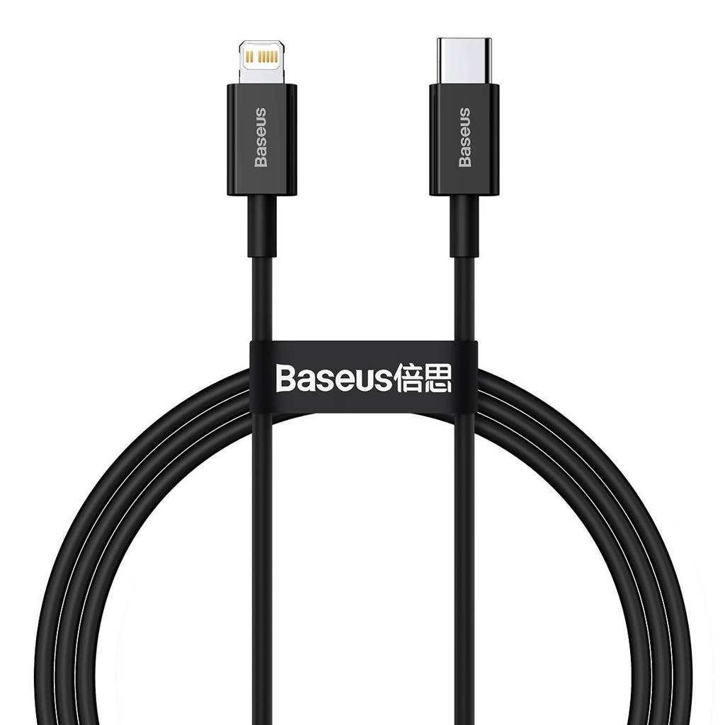 CABLU alimentare si date Baseus Superior, Fast Charging Data Cable pt. smartphone, USB Type-C la Lightning Iphone PD 20W, 1m, negru "CATLYS-A01" (timbru verde 0.08 lei) - 6953156205307