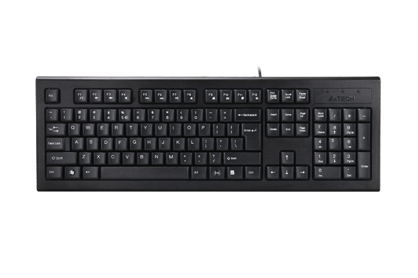 TASTATURA A4TECH, "KR85", cu fir, 104 taste format standard, USB, negru, "KR-85-USB" (timbru verde 0.8 lei)