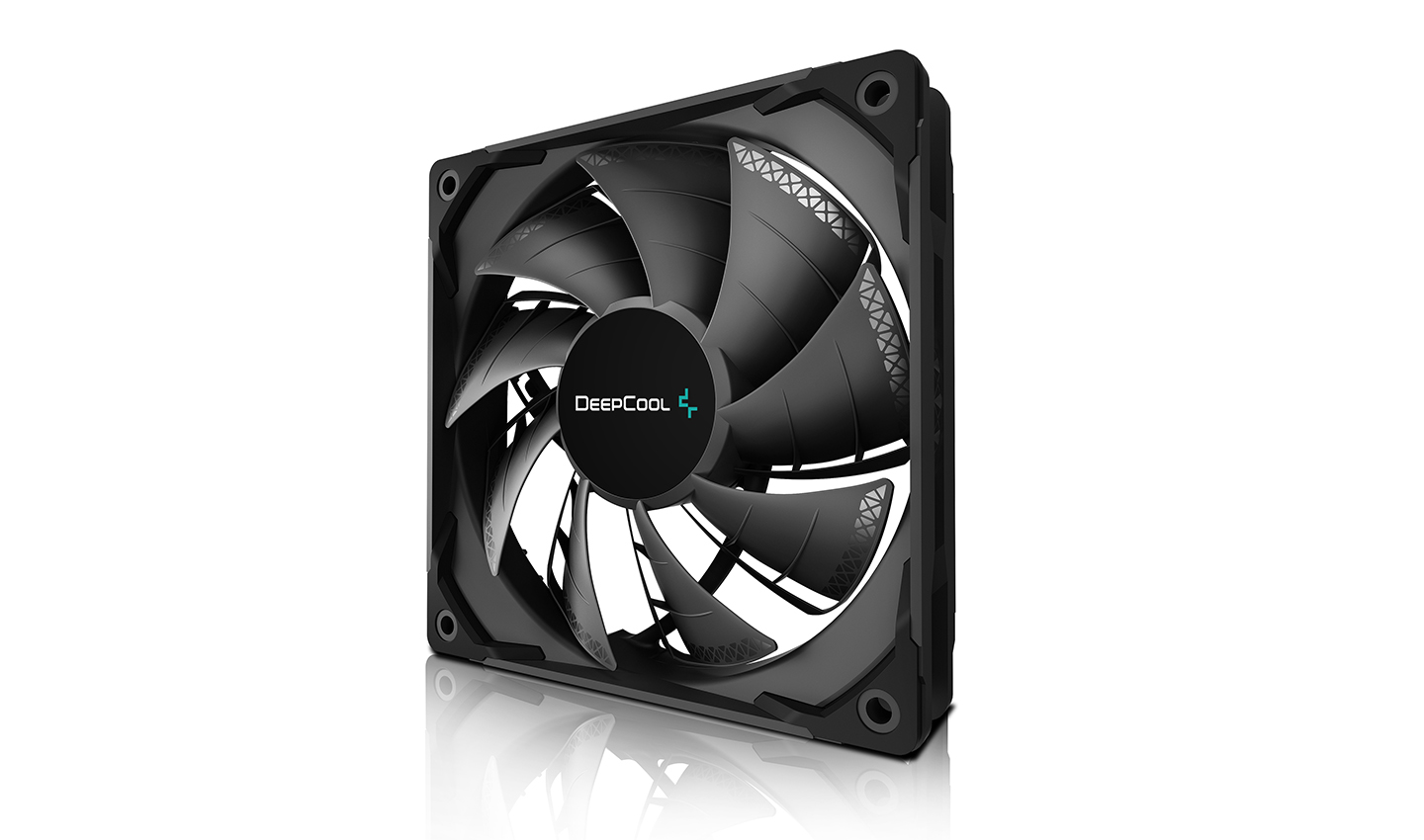 VENTILATOR DEEPCOOL PC TF120S BLACK, 120x120x25 mm, 1500rpm, control PWM, fara LED, 1 ventilator, 4-pin PWM, negru, "DP-GS-H12FDB-TF120S-BK"