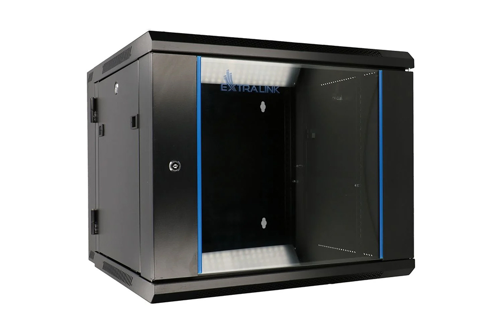CABINETE Extralink EXTRALINK 9U 600X600 AZH wall-mounted rackmount cabinet swing type black,"EX.12943"