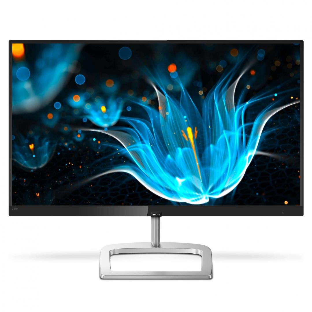 MONITOR PHILIPS 23.8", home, office, IPS, Full HD (1920 x 1080), Wide, 250 cd/mp, 5 ms, VGA, DVI, HDMI, "246E9QDSB/00" (timbru verde 7 lei)