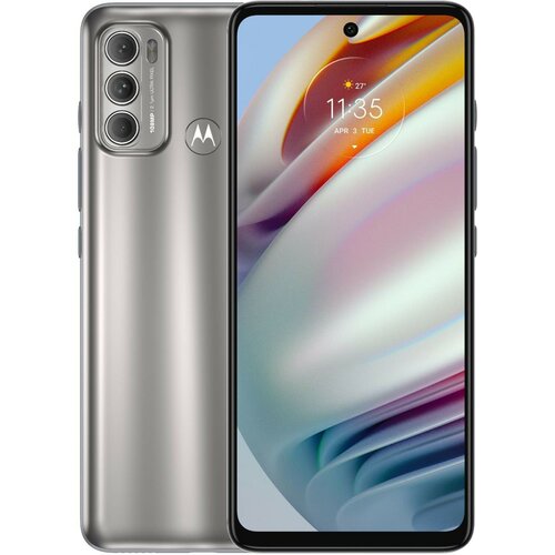 SMARTphone Motorola Moto G60 Dual SIM 128/6GB 6000 mAh Soft Silver, "PANB0028PL" (timbru verde 0.45 lei)
