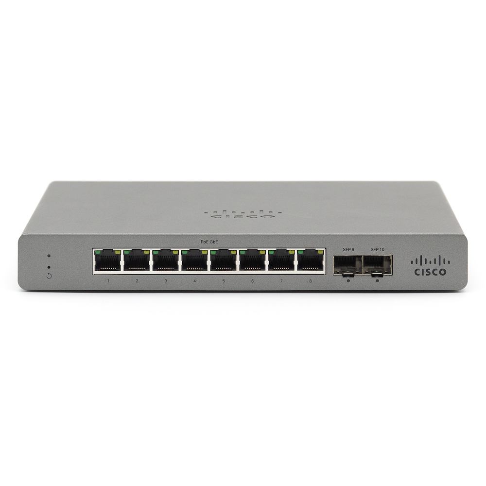 SWITCH PoE CISCO, port Gigabit x 8, SFP SFP x 2, managed, rackabil, carcasa metalica, "GS110-8-HW-EU" (timbru verde 2 lei)