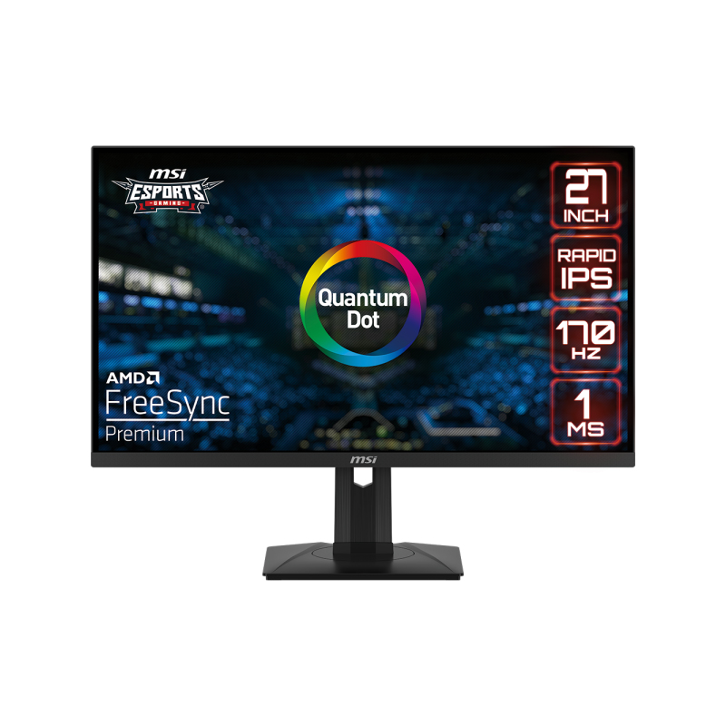 MSI G274QPF QD 27inch Rapid IPS WQHD 170Hz 1ms 300cd/m2 HDMIx2 DP USB Type C pivot "G274QPF QD" (timbru verde 7 lei)