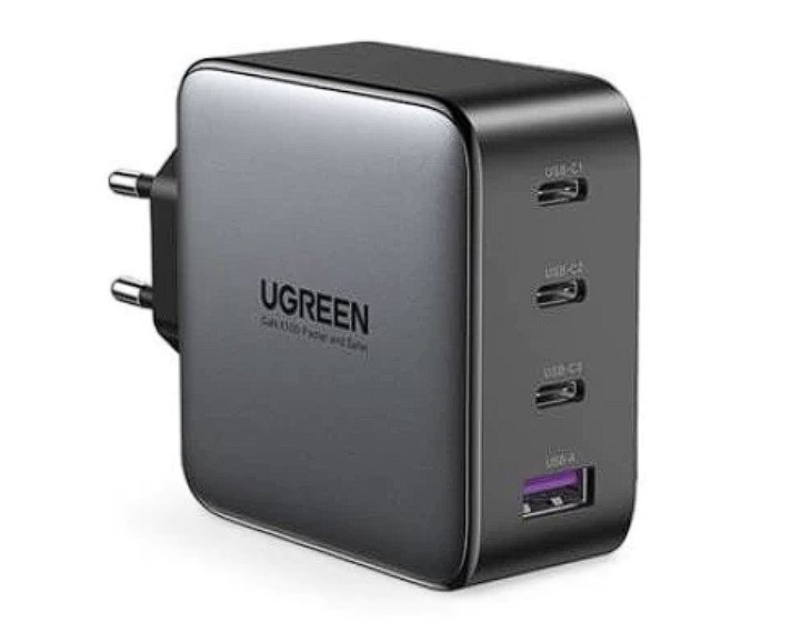 INCARCATOR retea Ugreen, "CD226" Quick Charge 4, 100W GaN, 3 x USB Type-C 5V/3A, 1 x USB, negru "40747" (timbru verde 0.18 lei) - 6957303847471