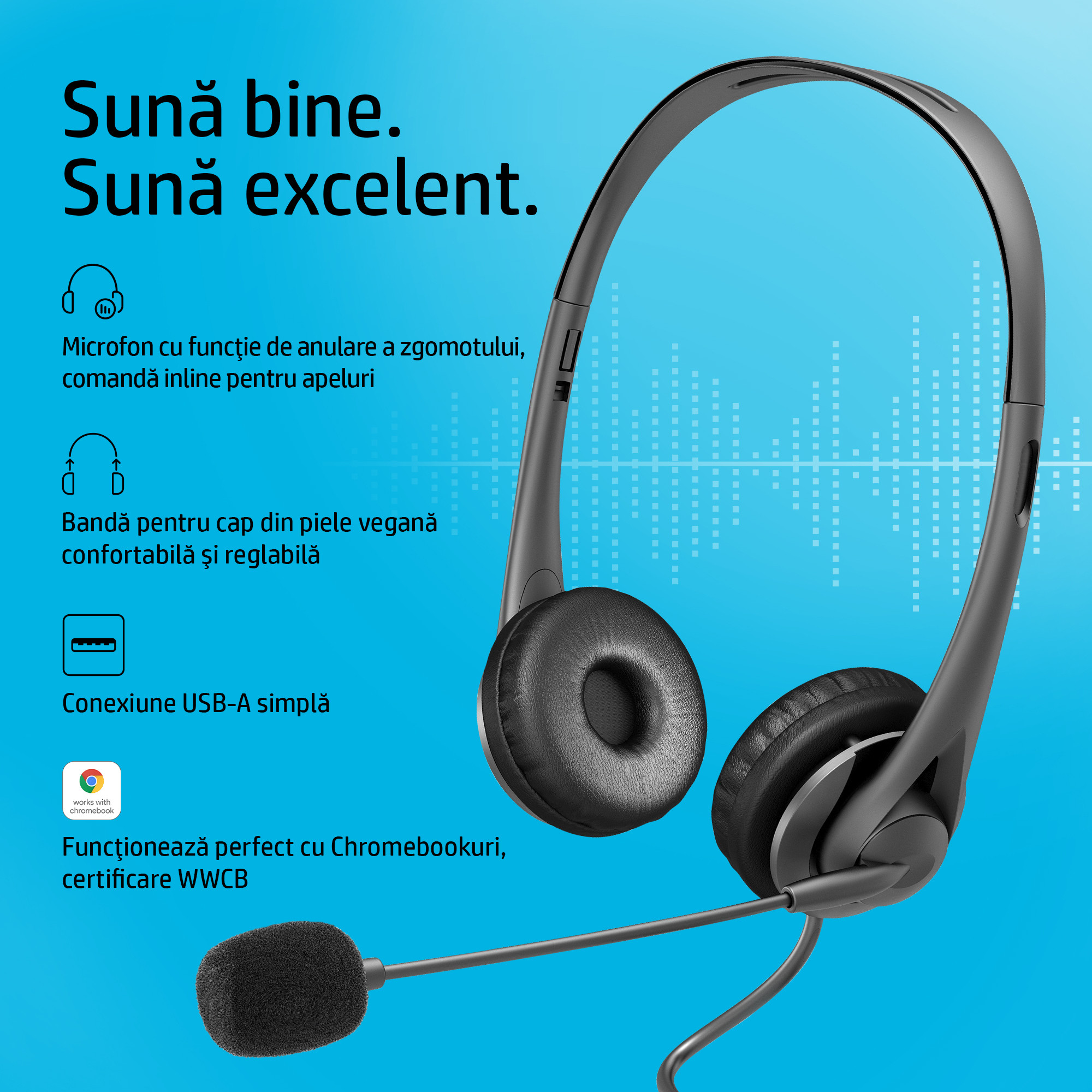 Casti HP G2, USB (Negru) "428H5AA" - imagine 4