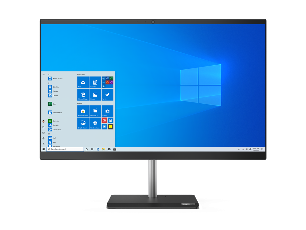 DESKTOP LENOVO, "V50A-24IMB" All-in-one, 23.8 inch, CPU i7-10700T,Intel UHD Graphics 630, memorie 16GB, SSD 512GB,unitate optica, tastatura si mouse, Windows 10 Pro "11FJ0079RI" (timbru verde 10 lei)