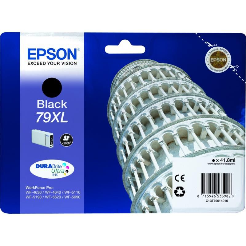 Cartus Cerneala Original Epson black, T790140, pentru Workforce Pro WP-5110|51490|5620|5690, , (timbru verde 0.15 lei), "C13T79014010"(RAPO)