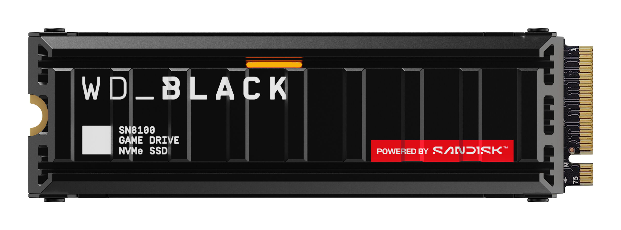 SSD WD_BLACK SN8100 HeatSink 4TB M.2 2280 PCIe Gen5 x4 NVMe, Read/Write: 14900/14000 MBps, IOPS 2300K/2400K, TBW: 2400, powered by SanDisk "WDS400T1XHM-00CMT0"