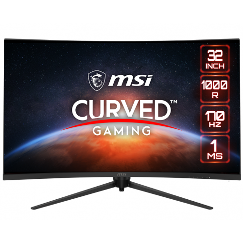 MONITOARE MSI - gaming 31.5inch VA WQHD Curved 1000R 170Hz 1ms 2xHDMI2.0 DP Pivot "G321CQP E2" (timbru verde 7 lei)