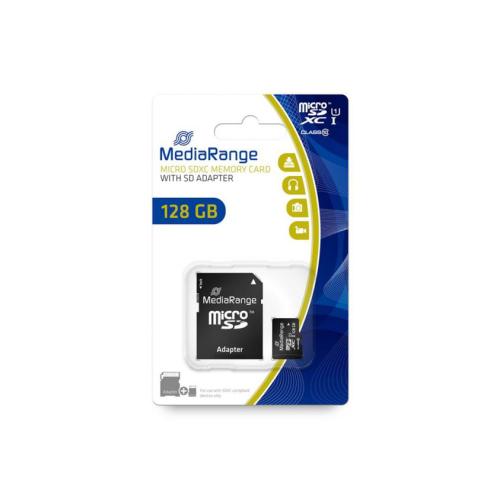 MediaRange Micro SDXC 128GB UHS-1 Class 10 with SD adapter "MR945" (timbru verde 0.03 lei)