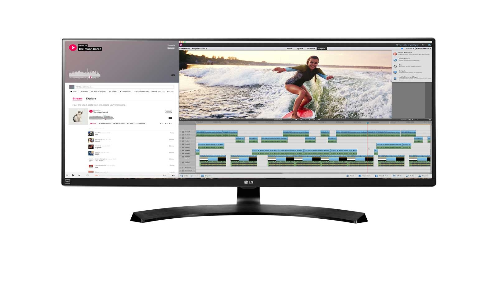 Monitor IPS LED LG 34" 34UM88C-P, WQHD (3440 x 1440), HDMI, DisplayPort, 5 ms (Negru) "34UM88C-P" (timbru verde 7 lei)