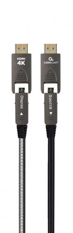 CABLU video GEMBIRD, HDMI (T) la HDMI (T), 30m, premium AOC (Active Optical Cable), conectori auriti, rezolutie maxima 4K (3840 x 2160) la 60 Hz, negru, "CCAP-HDMIDD-AOC-30M" (timbru verde 0.03 lei)