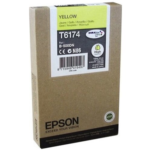 Cartus Cerneala Original Epson Yellow, T6174, pentru Business B500, 7K, (timbru verde 0.15 lei), "C13T617400"