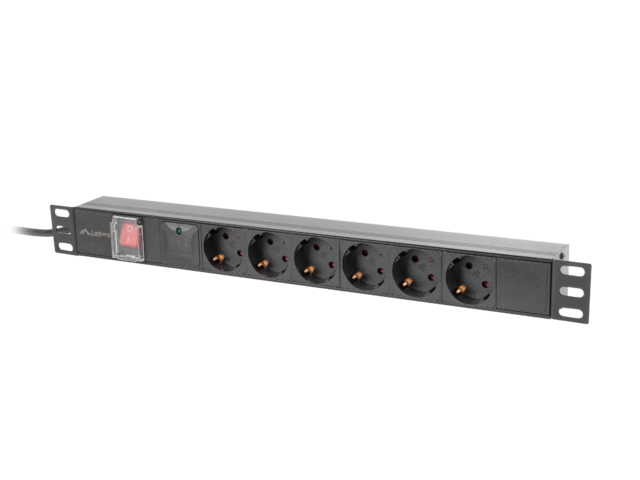 Unitate alimentare PDU 19", 6 prize ng "PDU-06F-0200-IEC-BK" (timbru verde 0.8 lei)