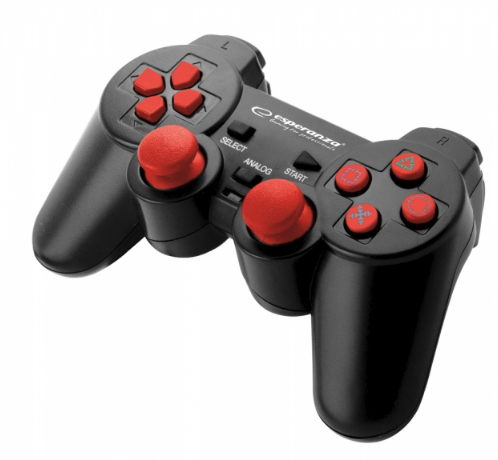 Gamepad Esperanza Corsair EGG105B cu vibratii Usb PC Negru/Rosu "EGG106R" (timbru verde 0.8 lei)