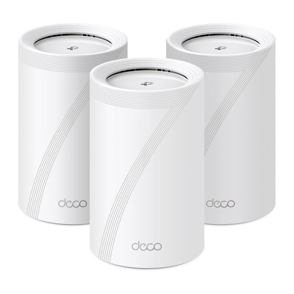 MESH TP-LINK, wireless, Wi-Fi 7 BE9300 Tri-Band, pt int, 9214 Mbps, port LAN, 4 porturi 2.5 Gbps WAN/LAN,2.4 GHz|5 GHz|6 Ghz,antena int x 8, standard 802.11be "Deco BE65(3-pack)" (timbru verde 2 lei)