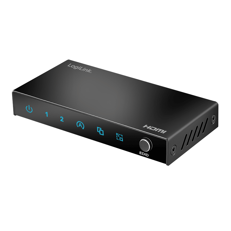 SPLITTER video LOGILINK, 1 x 2 port, Input: HDMI (M) x 1, Output: HDMI (M) 2.0 x 2, rezolutie maxima 4K UHD (3840 x 2160) la 60 Hz, HDCP 2.2, EDID, audio, negru, "HD0066" (timbru verde 0.8 lei)