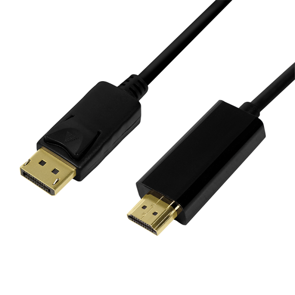 CABLU video LOGILINK, adaptor DisplayPort (T) 1.2 la HDMI (T), 3m, rezolutie maxima 4K UHD (3840 x 2160) la 30 Hz, conectori auriti, plastic, dublu ecranaj, negru, "CV0128" (timbru verde 0.18 lei)
