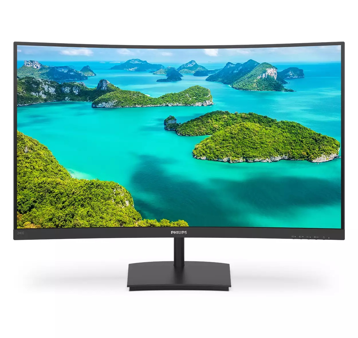 MONITOR Philips 23.6 inch, home | office, VA, Full HD (1920 x 1080), Wide | curbat, 250 cd/mp, 4 ms, HDMI | VGA, "241E1SC/00" (timbru verde 7 lei)