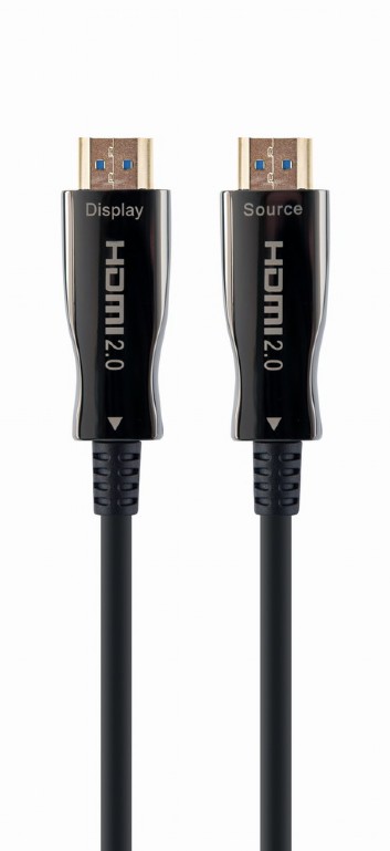 CABLU video GEMBIRD, HDMI (T) la HDMI (T), 10m, premium AOC (Active Optical Cable), conectori auriti, rezolutie maxima 4K (3840 x 2160) la 60 Hz, negru, "CCBP-HDMI-AOC-10M-02" (timbru verde 0.8 lei)