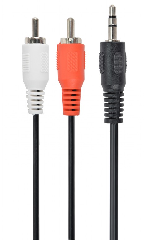 CABLU audio GEMBIRD stereo (3.5 mm jack la 2 x RCA), 1.5m "CCA-458" (timbru verde 0.08 lei)