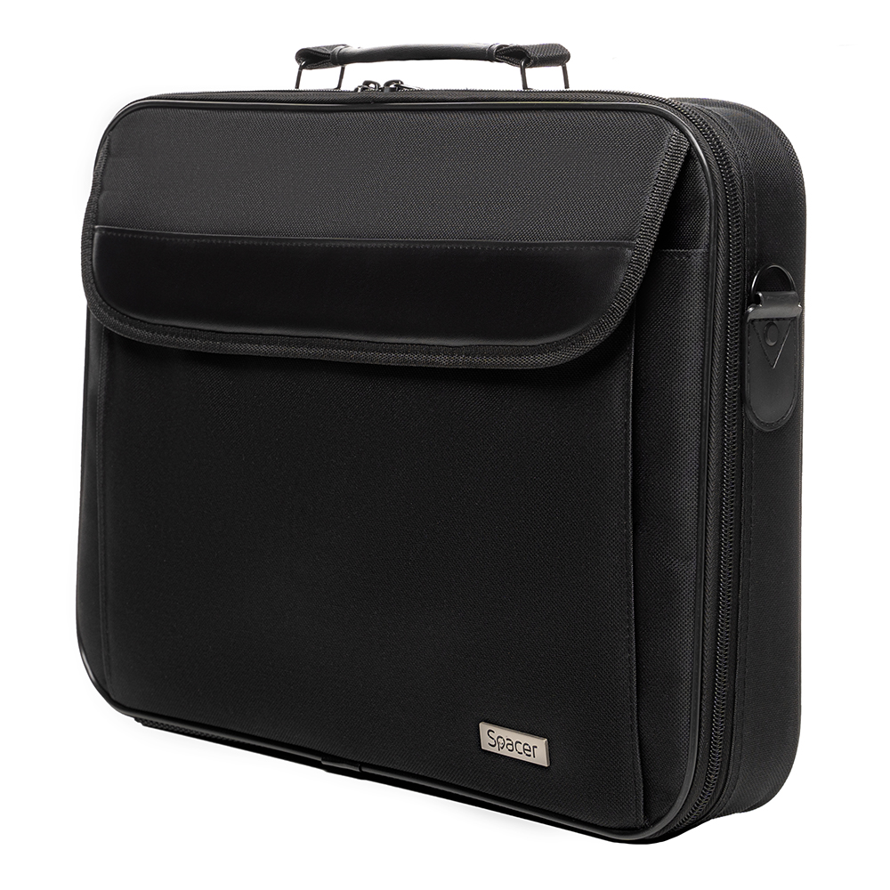 GEANTA SPACER, pt. notebook de max. 16", 1 compartiment, buzunar frontal, buzunar dorsal cu velcro, waterproof, nylon, negru, "Fritz", "SPM7939" (EAN: 5949046600056)