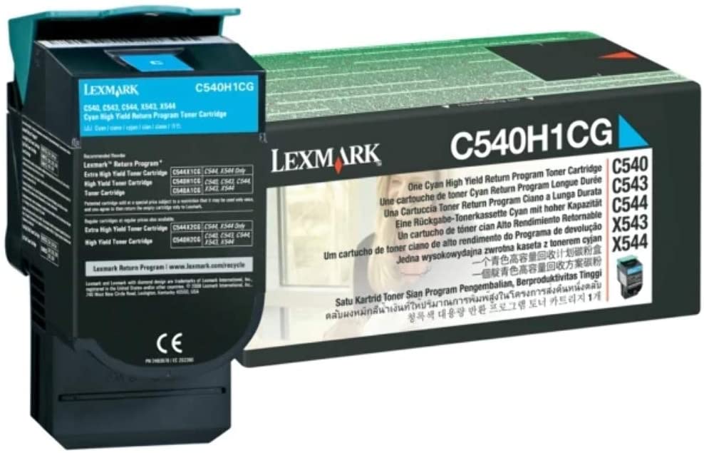 Toner Original Lexmark Cyan, C540H1CG, pentru C540|C543|C544|X543|X544|X548, 2K, (timbru verde 1.2 lei) , "C540H1CG"