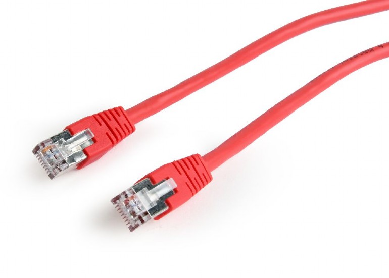 PATCH CORD FTP GEMBIRD Cat6, cupru-aluminiu, 0.5 m, rosu, AWG26, ecranat "PP6-0.5M/R" (timbru verde 0.08 lei)