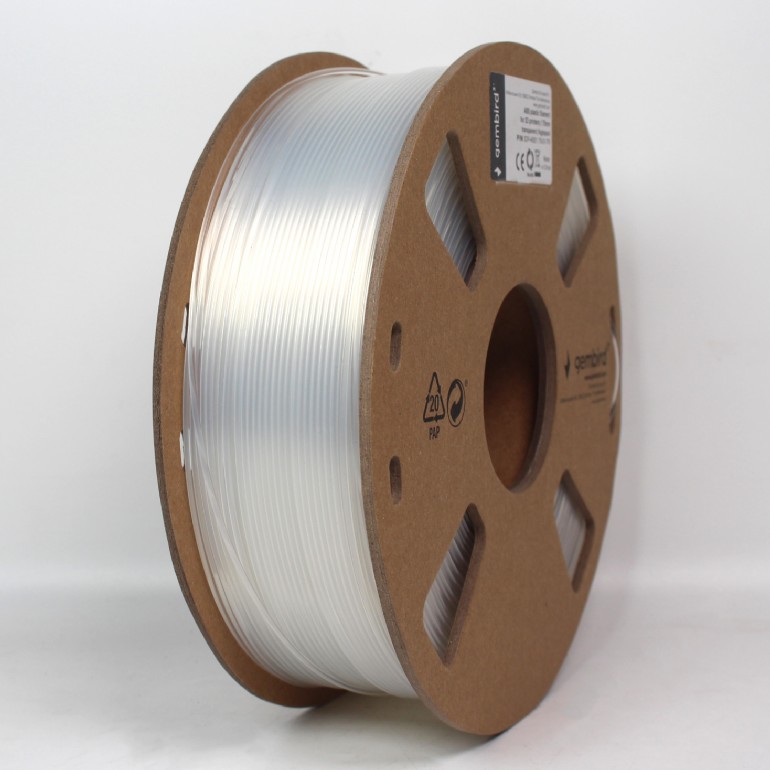 FILAMENT GEMBIRD pt. imprimanta 3d, ABS, 1.75mm diamentru, 1Kg / bobina, aprox. 400m, topire 225-240 grC, transparent, "3DP-ABS1.75-01-TR"